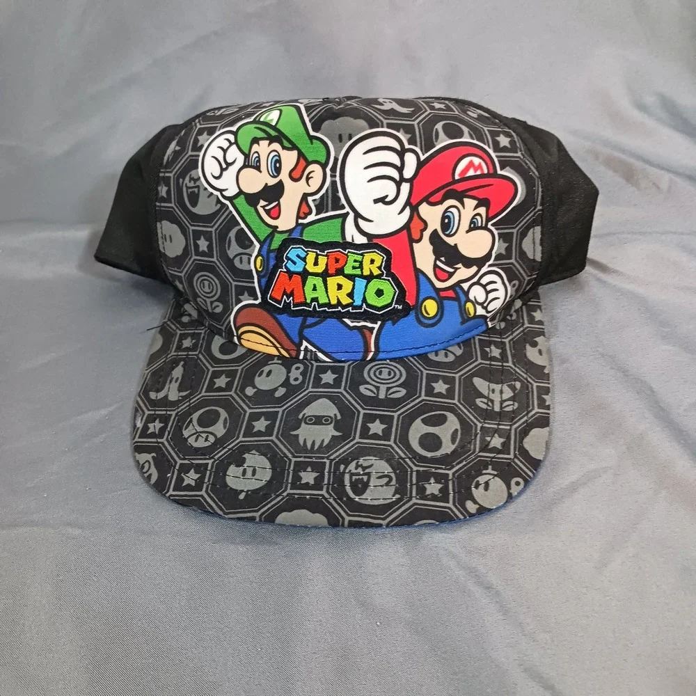 Nintendo Super Mario Hat Kids OS Black Good Luigi Snapback SB9H6LSMB